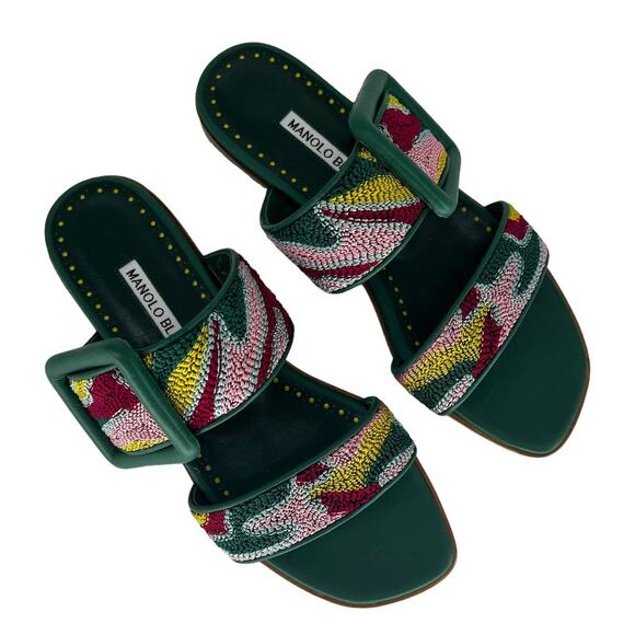 Manolo Blahnik Multicolor Sandals - Picture 7 of 14